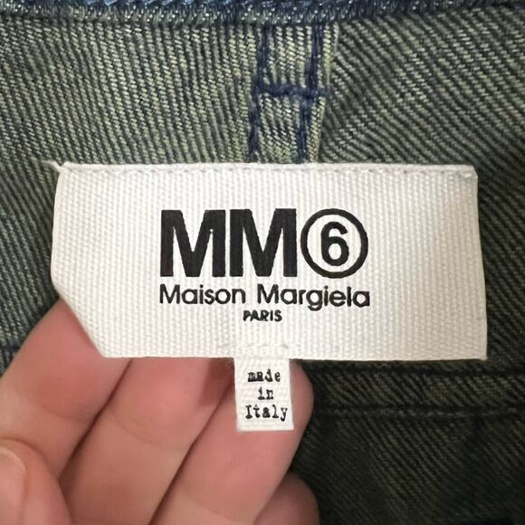 *NEW* MM6 Maison Margiela Three Tone Combo Denim Wide Leg Jeans Size 40 (US 4) - Picture 6 of 12